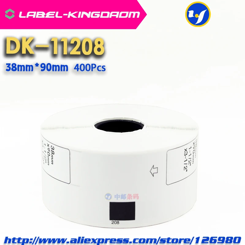 150 рулонов совместимых DK-11208 этикеткой 38 мм * 90 400 шт. совместимы с принтером Brother Label