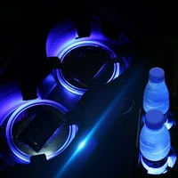 solar powered led car cup holder mat pad drink bottle light and interior acrylic with sensor decoration vibration coaster c r6s5