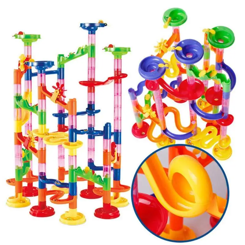 105 шт. Детский конструктор гоночная трасса|Динамические конструкторы с шариками|