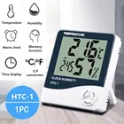 Электронный цифровой измеритель температуры и влажности с ЖК-дисплеем, комнатный гигрометр, Метеостанция для украшения дома, настольные часы