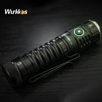 wurkkos ts21 rechargeable flashlight 3500lm edc torch with 3 sst20 emitter anduril ui magnet tail stainless steel bezel hiking