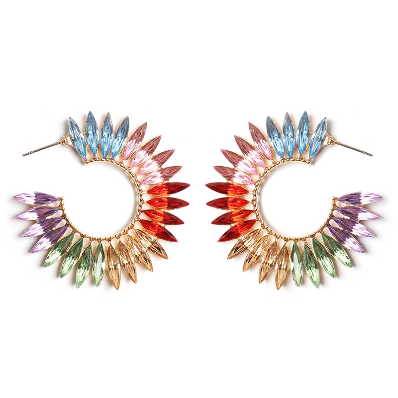 Boho серьги-кольца Многоцветный Круглый Большой богемные серьги женские модные длинные Brincos серьги ювелирные изделия Oorbellen - Окраска металла: MultiColor