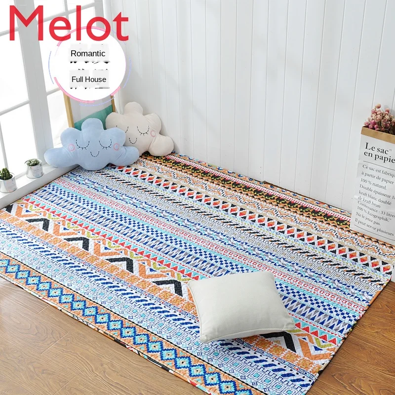 

Nordic Simple Cotton Full-Covered Crawling Floor Mat Bedroom Carpet Bedside Pad Machine Washable Washable Customizable Rugs