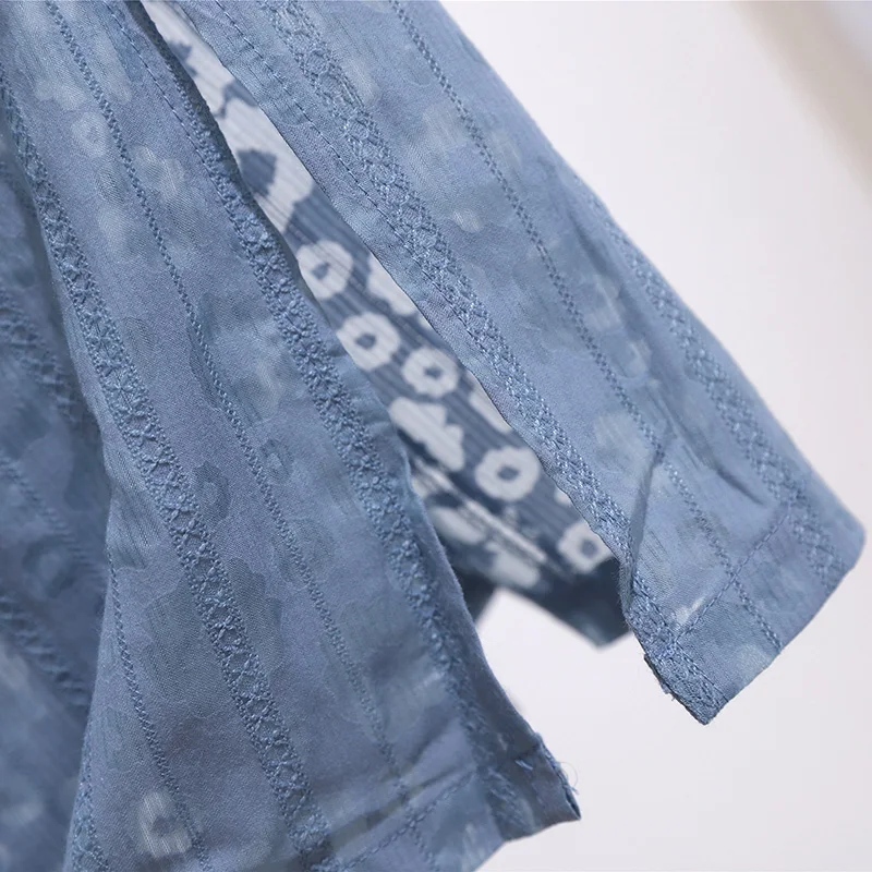 

Summer V-Neck Mid-Calf High Waist Dress Big Plus Size Jeans Elegant Office Ladies Chiffon Tunic Casual Midi Dress