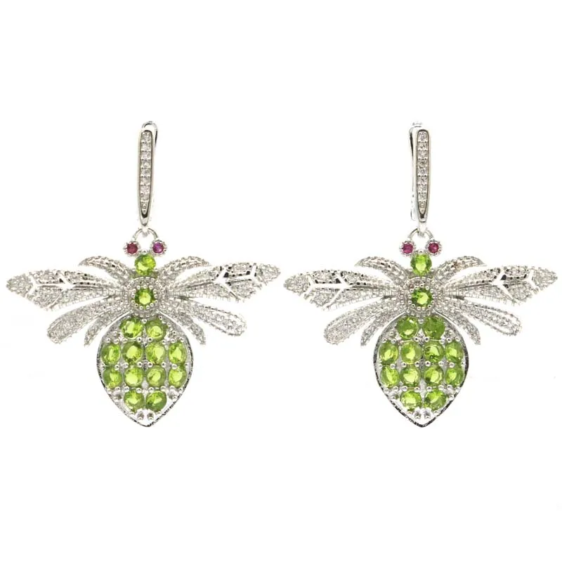 Женские серебряные серьги с дымчатым топазом в форме паука 43x38 мм | Украшения и