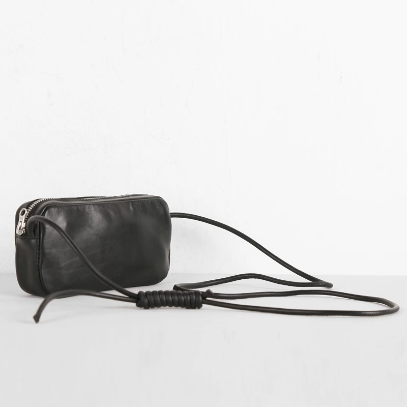 Маленькая сумка из первого слоя коровьей кожи верхняя часть мини-сумка через