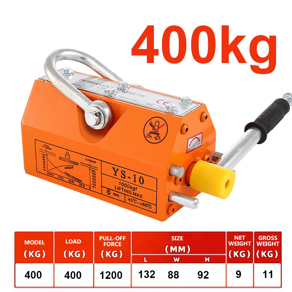Постоянный магнитный подъемник-кран для грузов 400 КГ тяжелой стальной лебедкой для промышленного подъема.