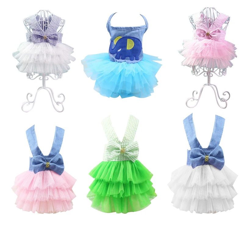 Кружевное платье для собак милое принцессы Свадебное с плюшевым щенком одежда