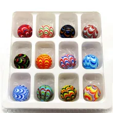 New 18mm Round Feather Design Handmade Glass Marbles Balls Kids Run Game Marble Solitaire Toy Vase Filled Fish Tank Home Decor