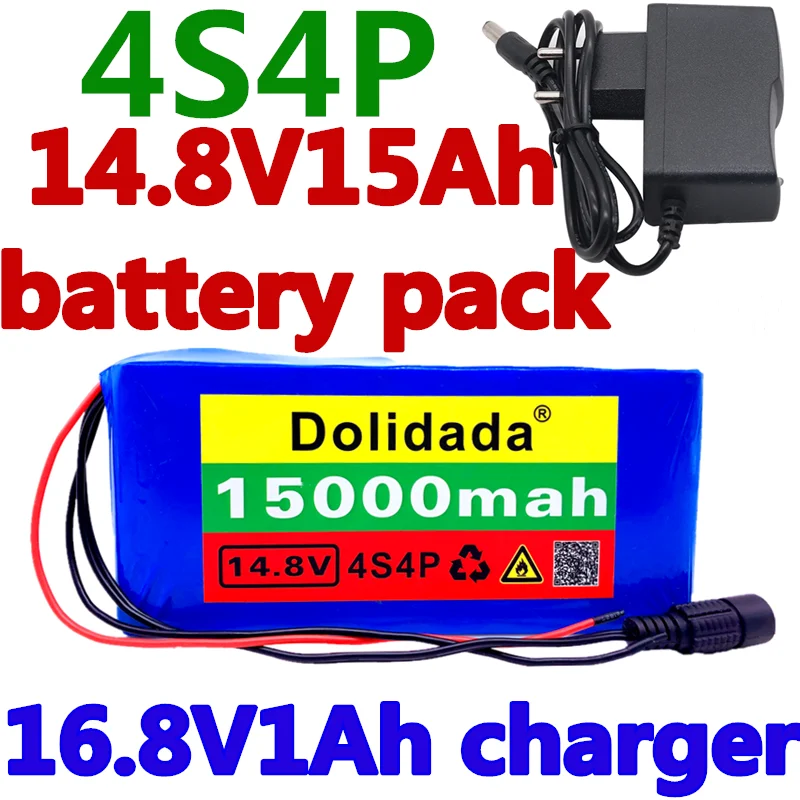 

Новый 14.8V15Ah 18650 li-МОМ батарейный блок для рыболова для ночной рыбалки лампа нагреватель Шахтерская лампа усилителя батарея с BMS + 16,8 V Зарядно...