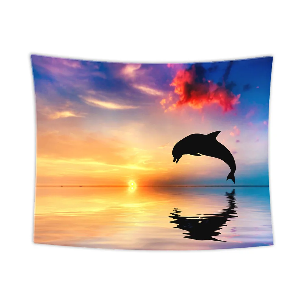 Дельфин гобелен настенный песчаный пляжный коврик для пикника палатка кемпинга