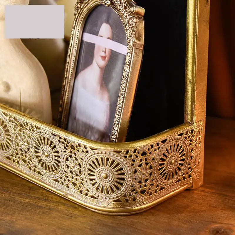 Защелка Золотые Зеркальные стены стеллаж для хранения декоративное зеркало на