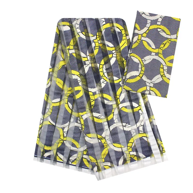 African wax ankara fabric hot selling silk organza fabric ribbon organza fabric for dress 4+2yards