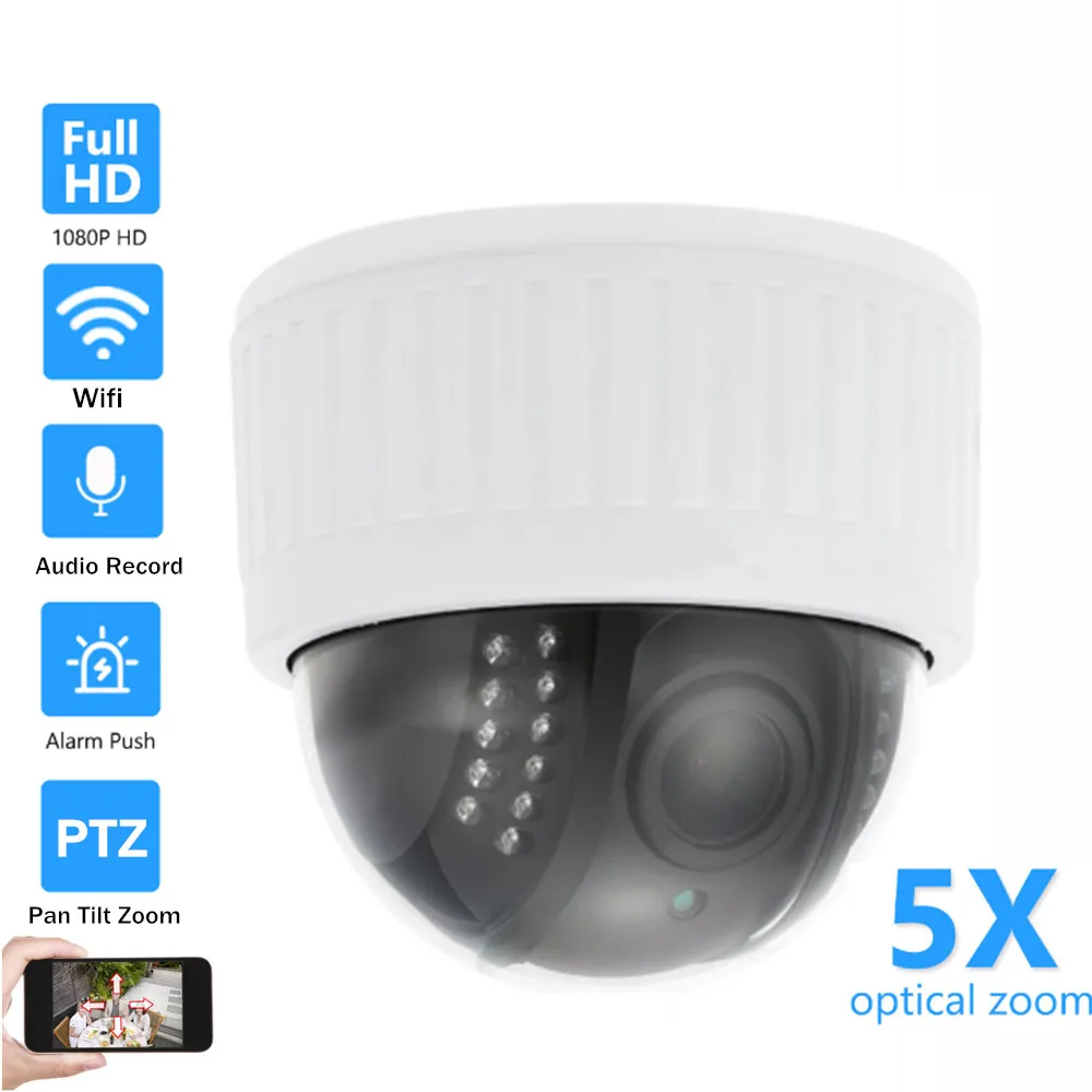 OwlCat HD 5MP безопасности CCTV Wifi сети наблюдения Беспроводная PTZ IP камера 5x оптический