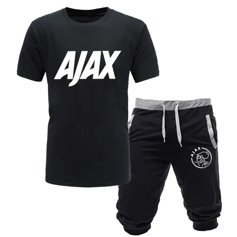 2020 модные футболки ajax забавные мужские + шорты из двух частей с коротким рукавом