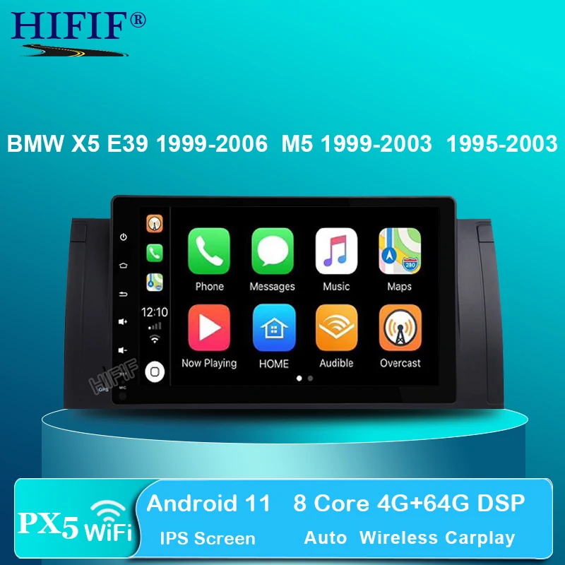 Автомобильный мультимедийный GPS-радиоприемник 9 &quotIPS Android 11 OS для BMW X5 E53 1999-2006 &amp E39