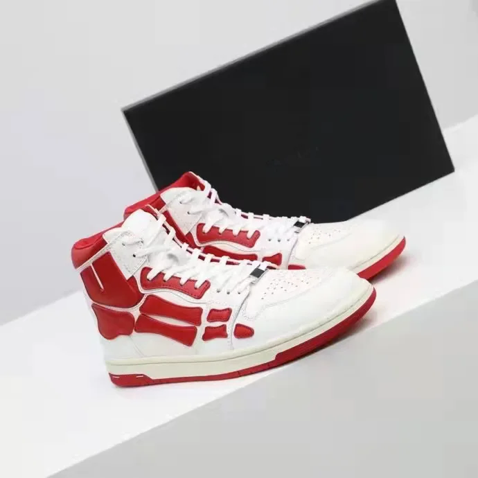 

Paris Fashion Week Shoes White Red Skel Top Hi Sneakers Men