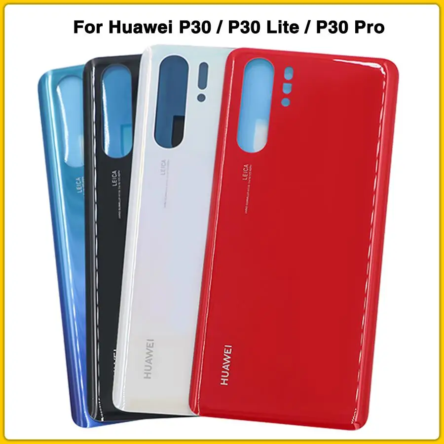 Чехол на заднюю панель для huawei P30/P30 Lite/P30 Pro, задняя крышка на батарейках, задняя крышка на дверь, стеклянная панель+ клейкая наклейка