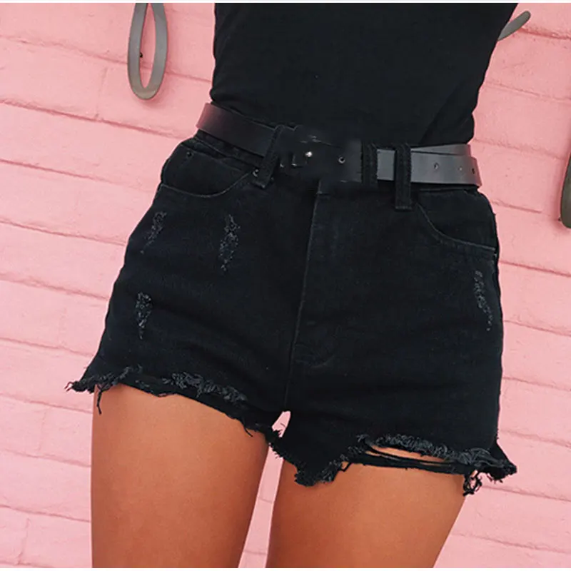 

Vintage High Waist Ripped Hole Mini Jeans Shorts Summer Loose Frayed Hollow Out Denim Shorts Street Sexy Plus Size HotPants