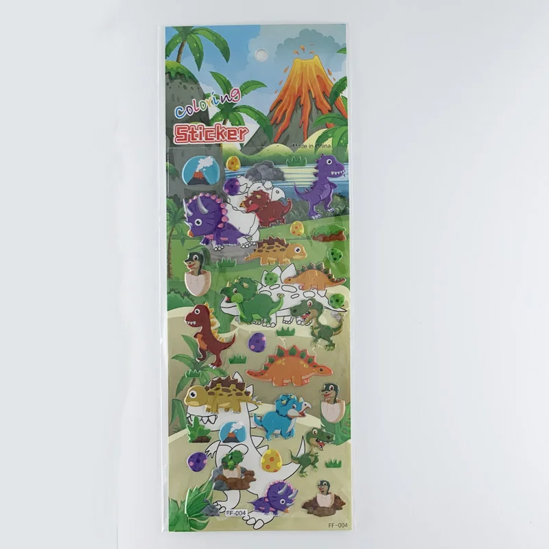 4 листа/уп наклейки для ногтей комплект с рисунком динозавра из мультфильма