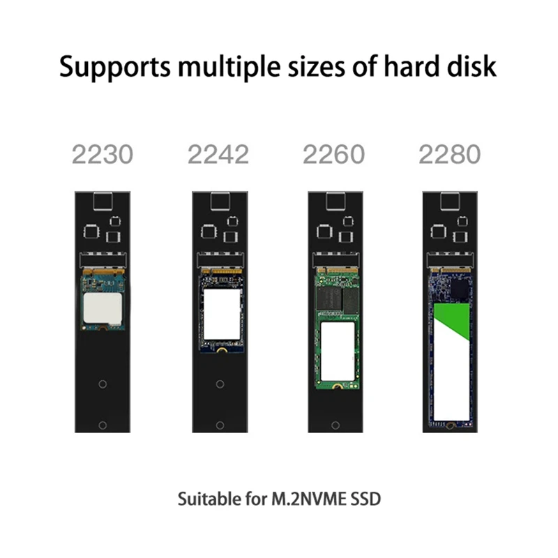 

M.2 SSD Box with Fan Tool-Free Installation Laptop and Mobile Phone Fast Transmission Type-C Mobile Hard Drive Box
