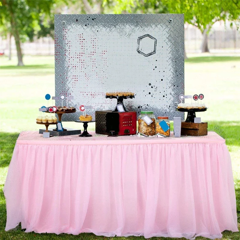 Скатерть из розового тюля скатерть с бантом балетная юбка платье для свадебной