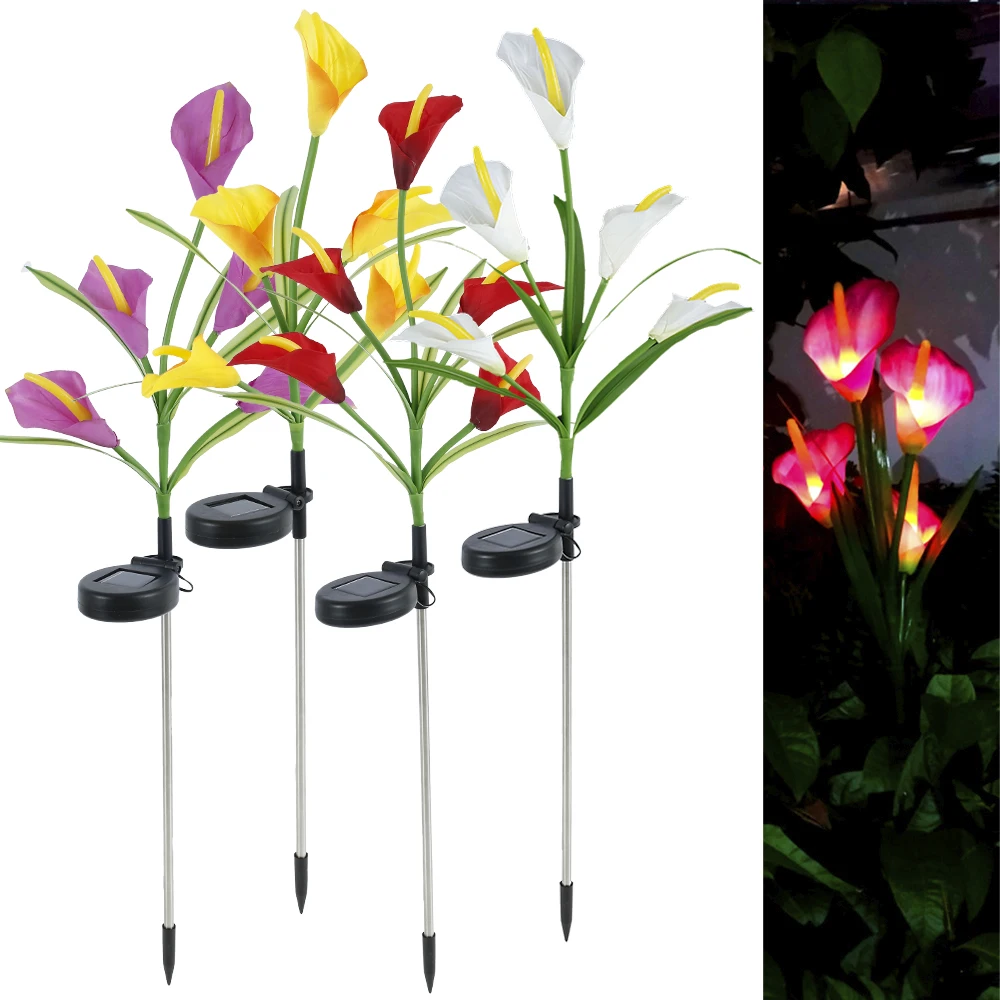 

Solar Lights Garden Stake Flower Lights Flower Lights with 20 Calla Lilies MultiColor Changing LED Waterproof Outdoor Lawn Lamp