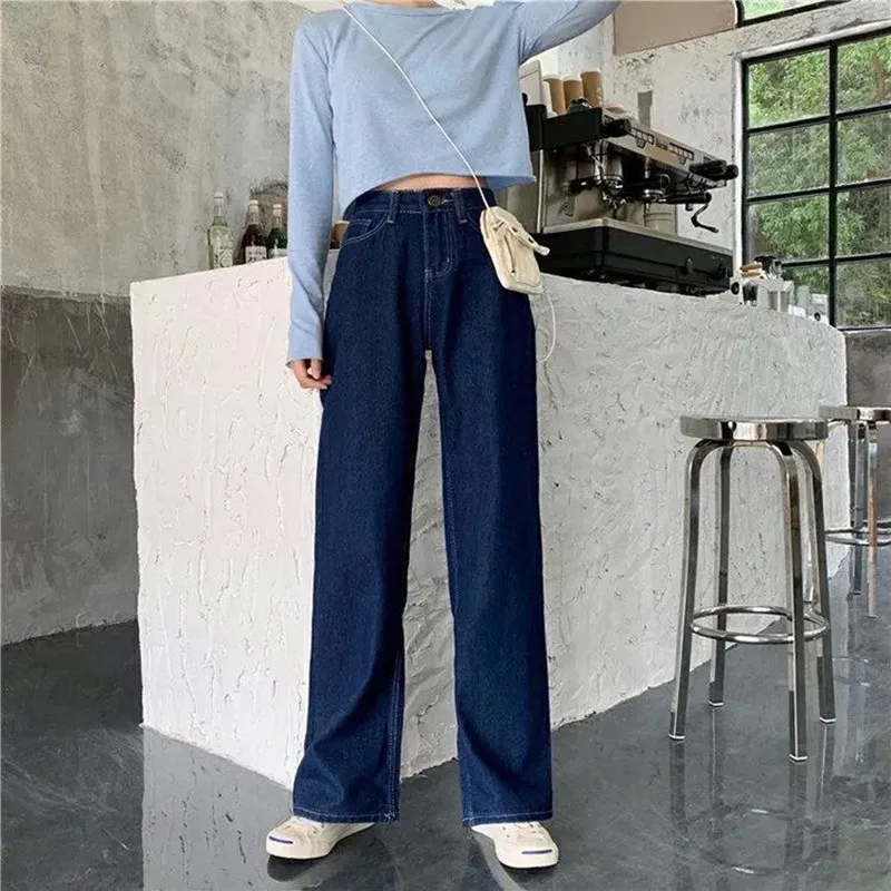 

2021Women's Jeans Wide Leg Pants Plus Size High Waisted Denim Trousers Oversized Streetwear Fashion Mom Baggy Jeans
