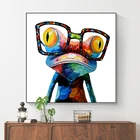Холст художественные картины Современные животные настенные плакаты и принты лягушка с очками картины для гостиной Декор Куадрос