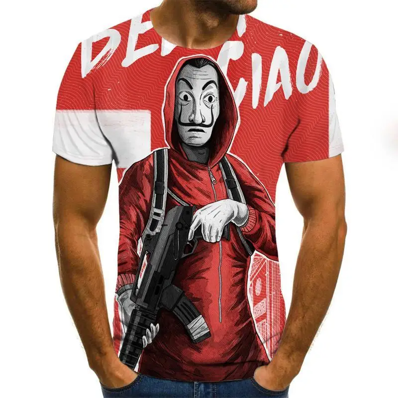 

2020 New Men T Shirt Sketch The Clown 3d Printed T Shirt Men Joker Face Casual O -Neck Male Tshirt Clown Short Sleeved Joke Tops