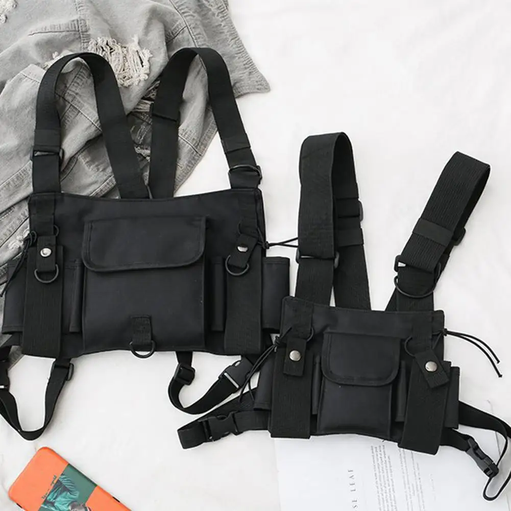 Модная мужская нейлоновая нагрудная сумка с несколькими карманами и двумя