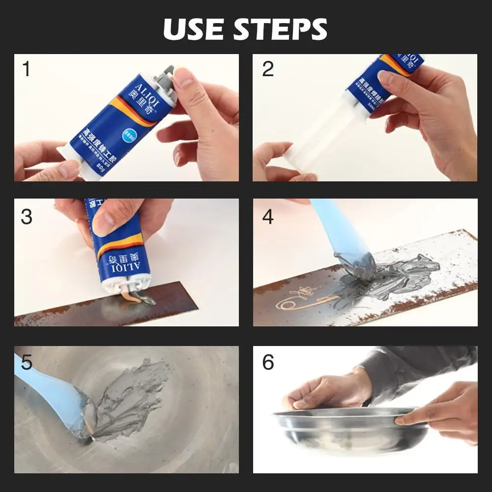 Strong AB Glue Cast Iron Radiator Fuel Tank Repai Industrial Heat Resistance Cold Weld Metal Repair Paste Durable |