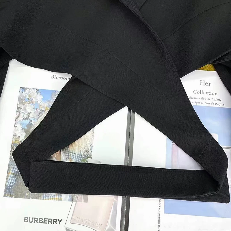 

TWOTWINSTYLE Casual Black Lace Up Blazer For Women Notched Long Sleeve Korean Short Slim Blazers Females 2021 Spring Fashion New
