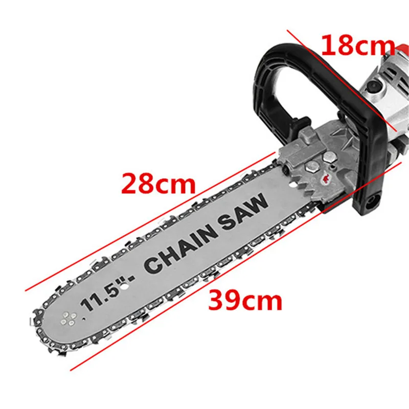 

1000W 11000rpm 6 Speed Adjustable Electric 100 Angle Grinder + M10 Chainsaw Woodworking Cutting Chainsaw Bracket Change Grinder