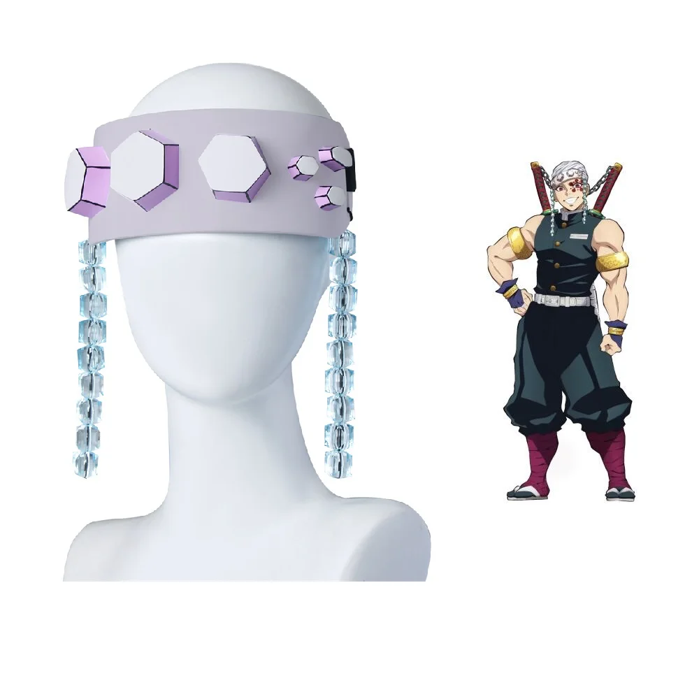 

Uzui Tengen Cosplay Headband Headwear anime Demon Slayer Kimetsu No Yaiba Tengen Adjustable Hair Accessories Anime COS Props