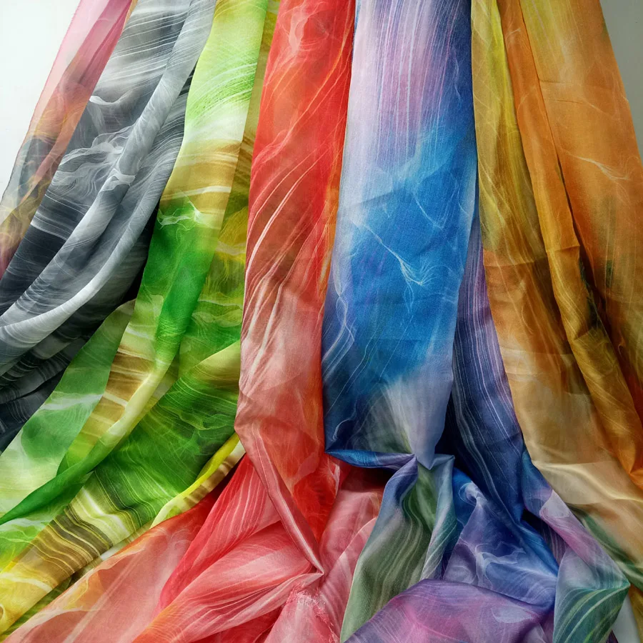 Stage Dress Fabric 30D Chiffon Silky Flowing Ombre Soft Thin DIY Craft Sewing Material | Дом и сад