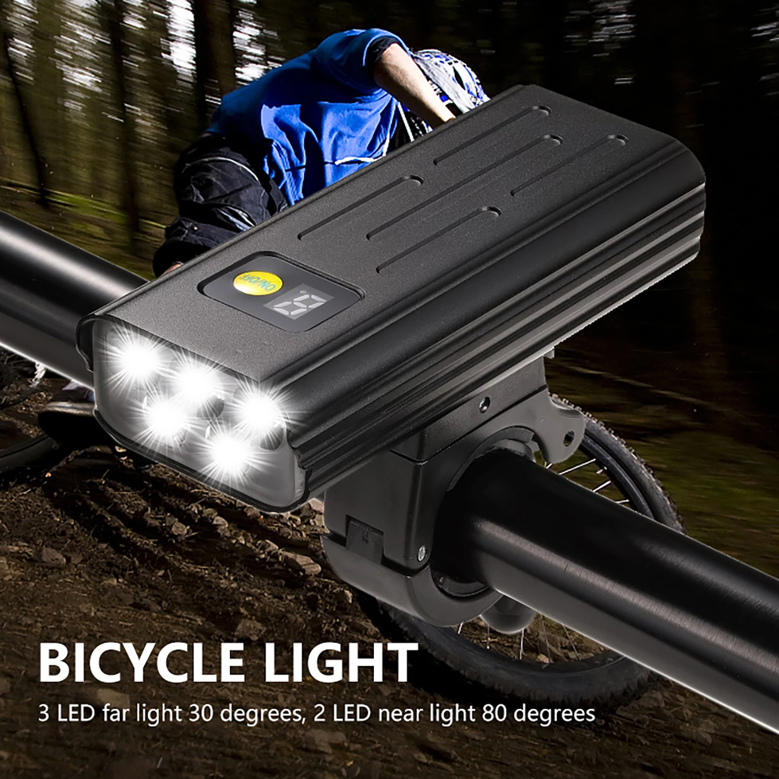 

T6 Waterproof Bicycle Front Light USB Charging Type-C Flashlight Built-in Battery Mountain Bike Riding Light Accessories