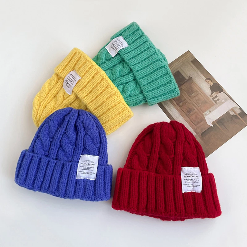 

Вязаная шапка унисекс, однотонная зимняя трикотажная шапка, аксессуары для мужчин и женщин, мальчиков и девочек