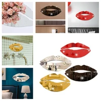 new style diy art mural decals home decor sexy lips wall sticker simple shine 3d mirror stickers acrylic mirror kiss lips