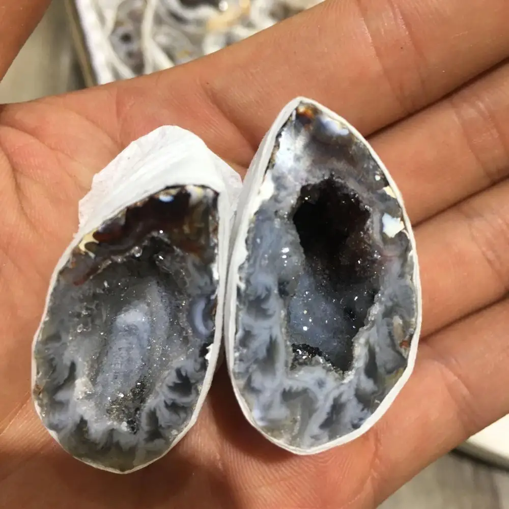 Natural rough Small Agate Quartz Geodes For Gifts 2pcs | Дом и сад