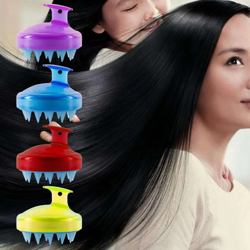 Гребень для роста волос Массажная щетка силиконовая насадка ванны кожи головы