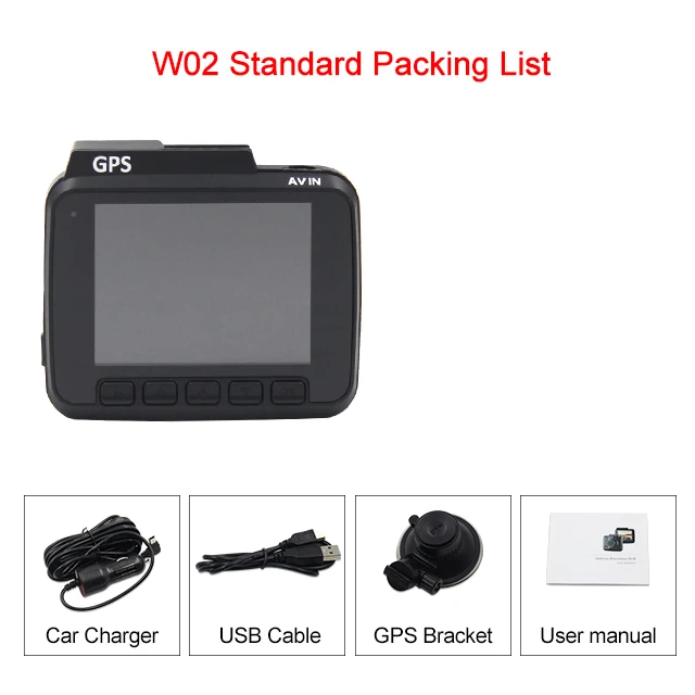TOPSOURCE Dash Cam WiFi DVR двойной объектив 4K Встроенный gps скорость координаты Автомобильная камера видеорегистратор ночного видения 24H Park - Название цвета: W02-Standard-List