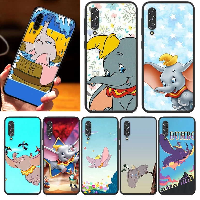 

For Samsung A90 A80 A70 S A60 A50S A30 S A40 S A2 A20E A20 S A10S A10 E Disney Cartoon Animation Dumbo Black Phone Case