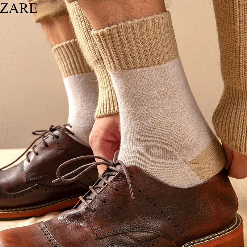 

ZARE 10 Pairs Winter Men's Socks Super Thick Warm High Quality Harajuku Retro Snow Casual Antifreeze Wool Socks NO.11