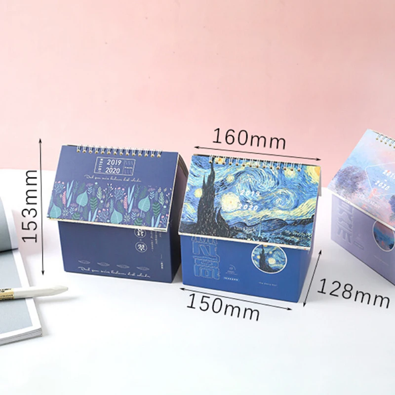 Ящик для хранения 1 шт. креативный складной дом настольный календарь 2020 Ван Гог