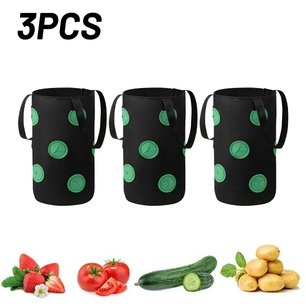 

3pcs Strawberry Planter Bags Multifunction Vegetable Flower Strawberry Plant Grow Bags For Garden Plant