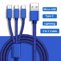 3 in 1 usb cable fast charging cable usb type c cable for iphone samsung huawei xiaomi micro usb lightning cable charger