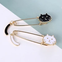 creative cute little kitten wagging tail kitten black and white cat brooch commemorating cat childs birthday gift