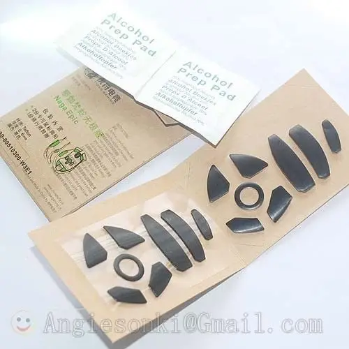 

2Sets Black Mouse Feet Skates 0.6mm for RC-30-005101/RZ01-0075 for Ra.zer Naga Epic/Naga Hex mouse