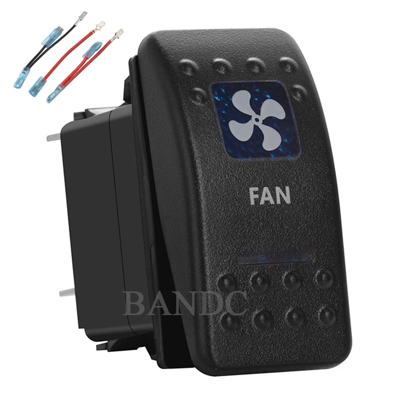 

FAN 5Pins On-Off SPST Blue Led Toggle Switch for Car Boat RV ARB Van Marine，12V 20A 24V 10A，Jumper Wires